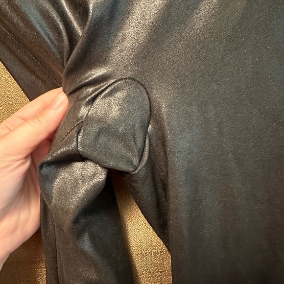 Spanx Woman’s Faux Leather Leggings Black Shimmer Size Small - Picture 3 of 8